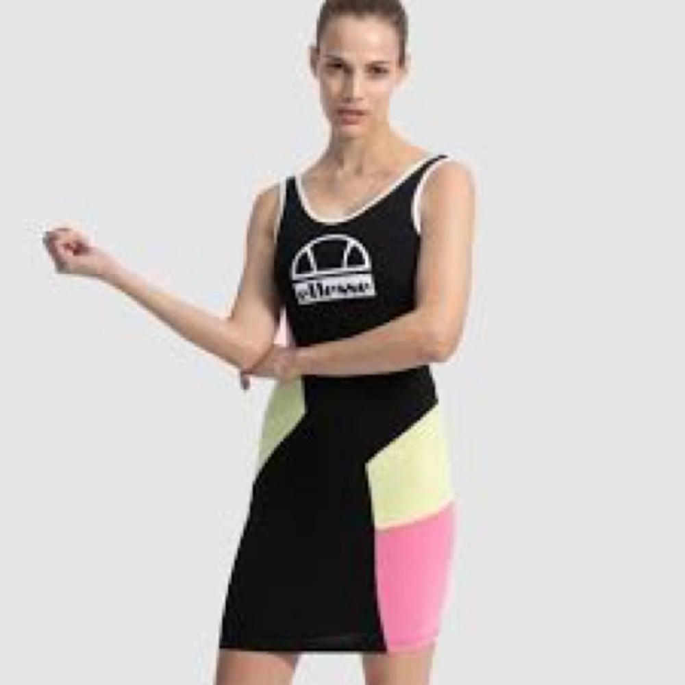 Ellesse Black Colorblock Dress Y2K style